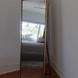 Modern Gold Full Length Mirror – Floor Standing / Minimalist Decor