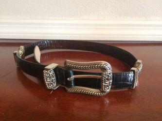 BRIGHTON Western Women’s Reversible Leather/Metal Belt Size S28 (4C400)