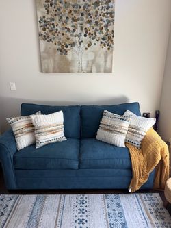 Sofa Bed - Blue Microfiber
