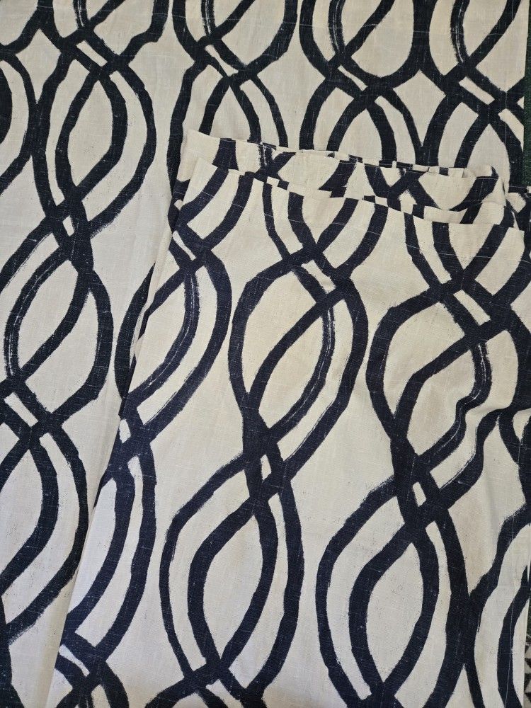 West Elm Scribble Latice Patterned Curtains