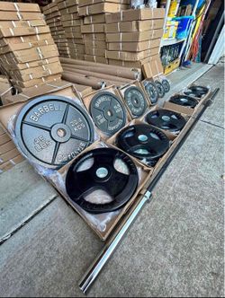 Cast Iron And Rubber Weight Plates Sets