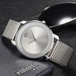 Men's Silver Colored Minimalist 40mm Museum Style Analog Quartz Watch!!!!!!!!!!!!!!!!!!!!!!!!!!!!!!!!!!!!!!!!