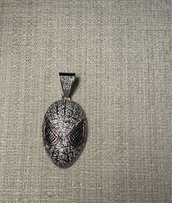 Silver white gold covered Spider-Man pendant