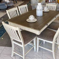 🌝Bolanburg Rectangular Dining Room Set👉Table and 6 Chair 