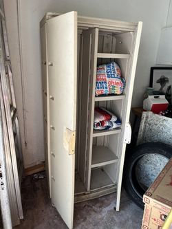 Tall Plastic Durable Utility Storage Cabinet with Shelves for Garage or Patio