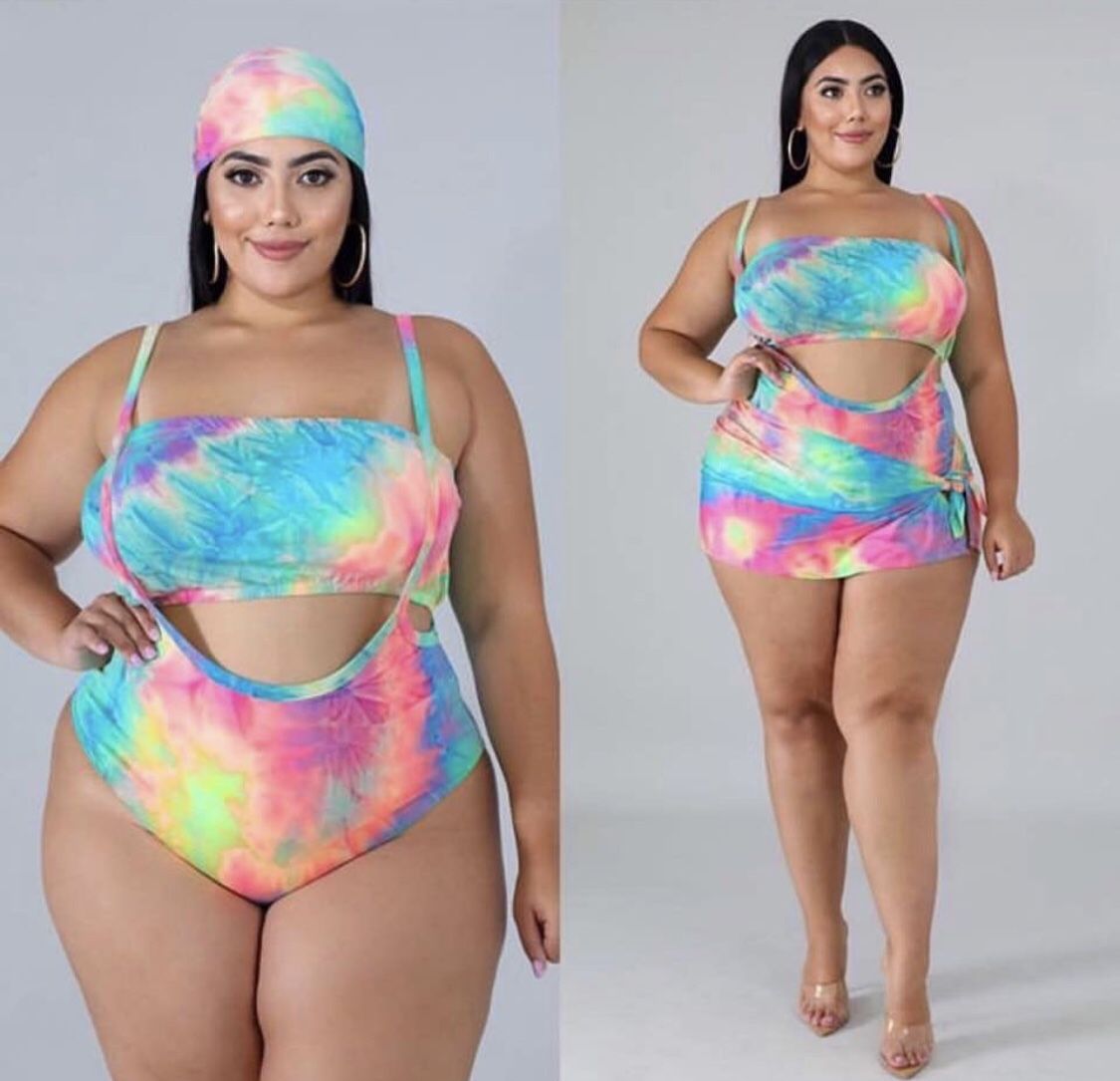 Tye dye bathing suit 3 pcs 2xl
