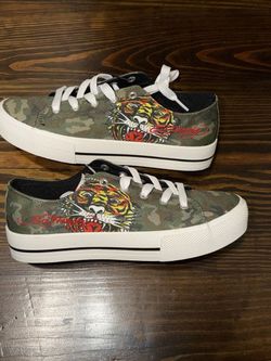 Ed Hardy Low-Top Canvas Sneakers Camo Tiger
