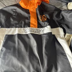 Dragon Ball Z Lightweight Windbreaker Jacket Anorak Hooded mid Zipper Size XL