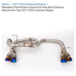 ***Nameless Performance Quad Exit Axle Back Exhaust Neochrome Tips 2017-2023 for Subaru Impreza***