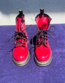 Doc Martens 1460 Cherry Red Patent Lamper Women’s Size 5