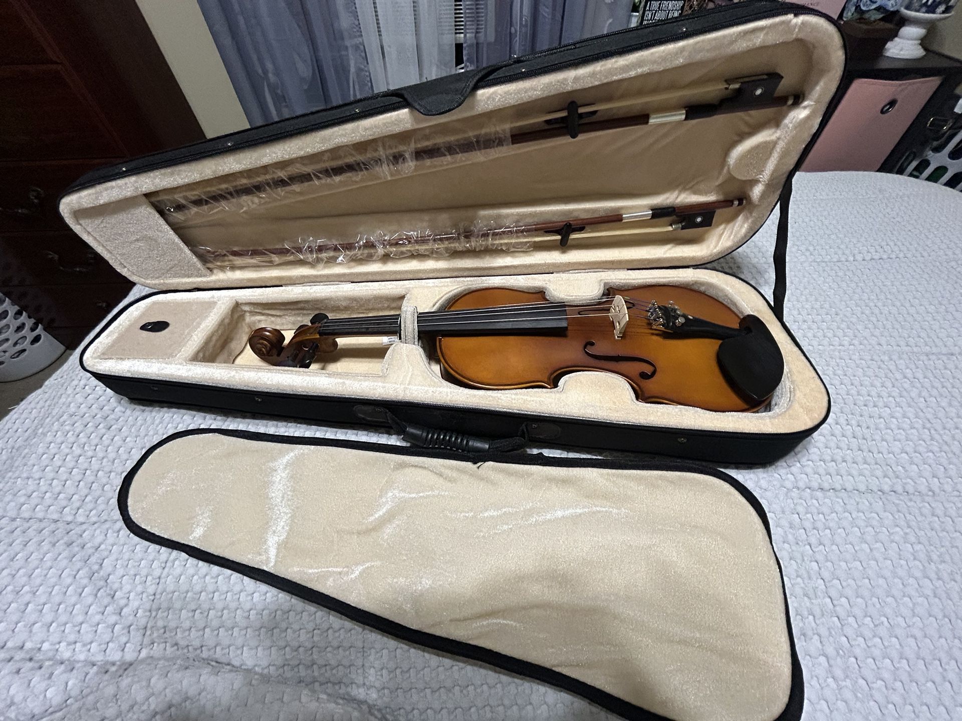 Cecilio Brown Classic High Quality Varnish Antique Natural Wood Violin With Case