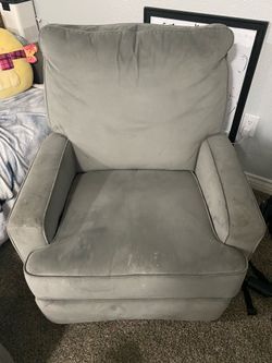 Moving Grey Upholstered Glider Armchair