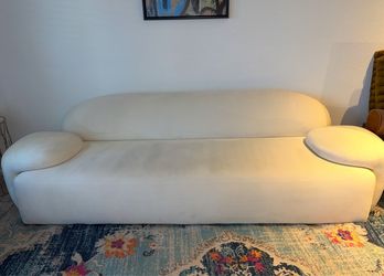 99 Inch White Modern Sofa - NO STAINS - MUST GO BY 08/20