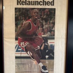 Jordan Return Game Chicago Tribune Framed!!!