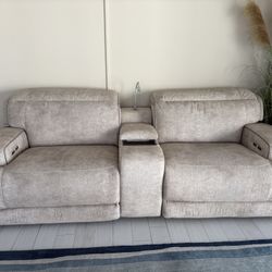 Contemporary Style 3-Pc. Fabric Loveseat with 2 Power Motion Recliners
