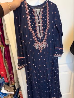 Medium Navy Blue Pakistani Dress