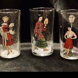 Vintage (Novelty) Bar Glass Set  (5 In Set)