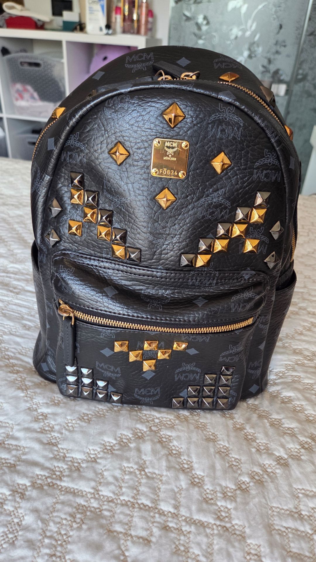 MCM monogram leather backpack