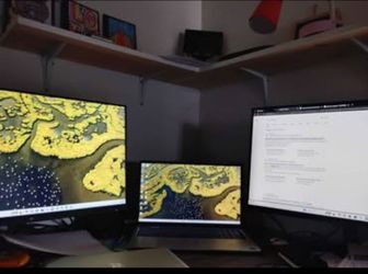 Laptop and 2 monitors