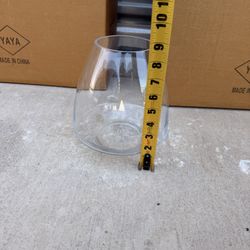 YAYA 8” Clear Glass Bubble Vases – Modern Round Floral Vase, Set of 4