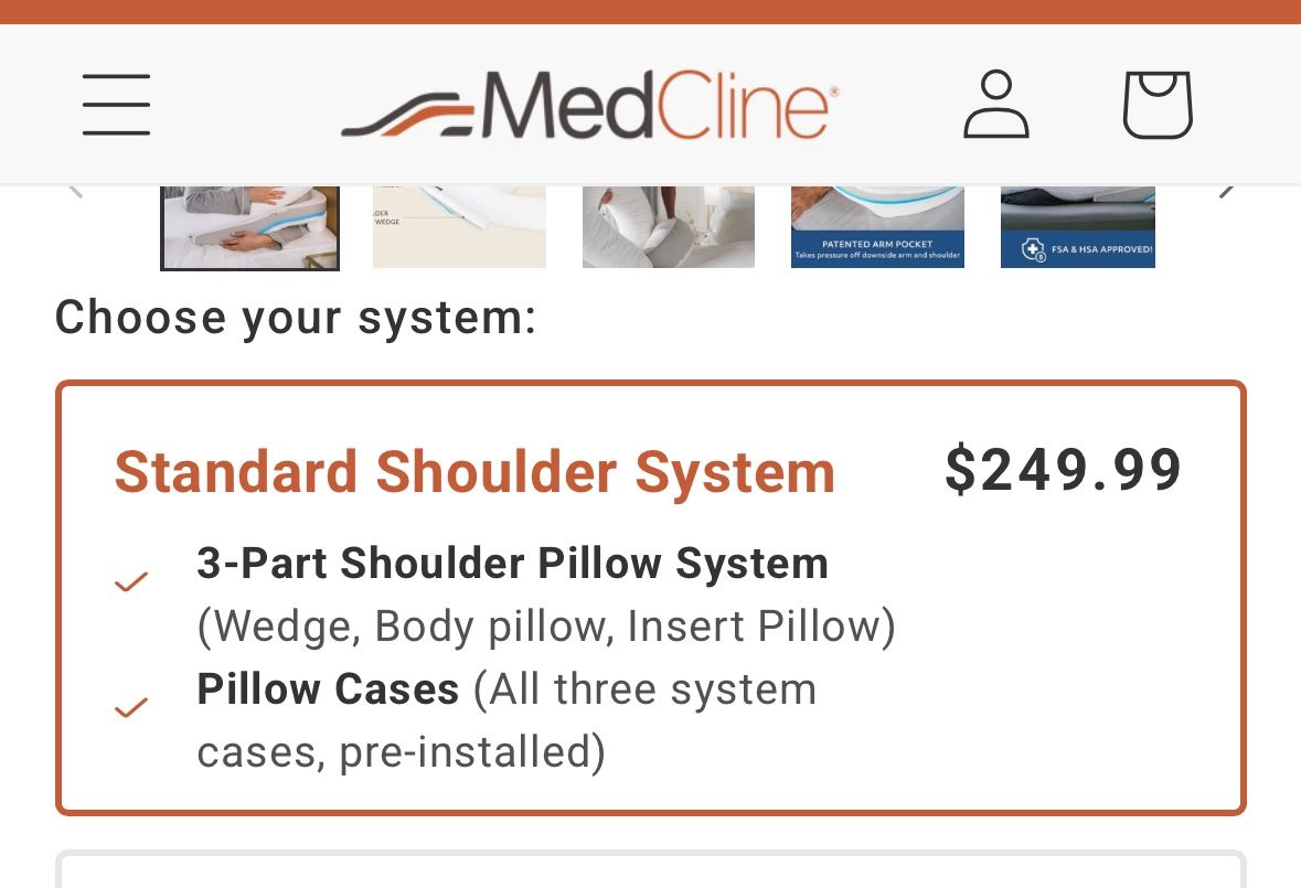 NEW IN BOX - MEDCLINE  shoulder Relief Pillow