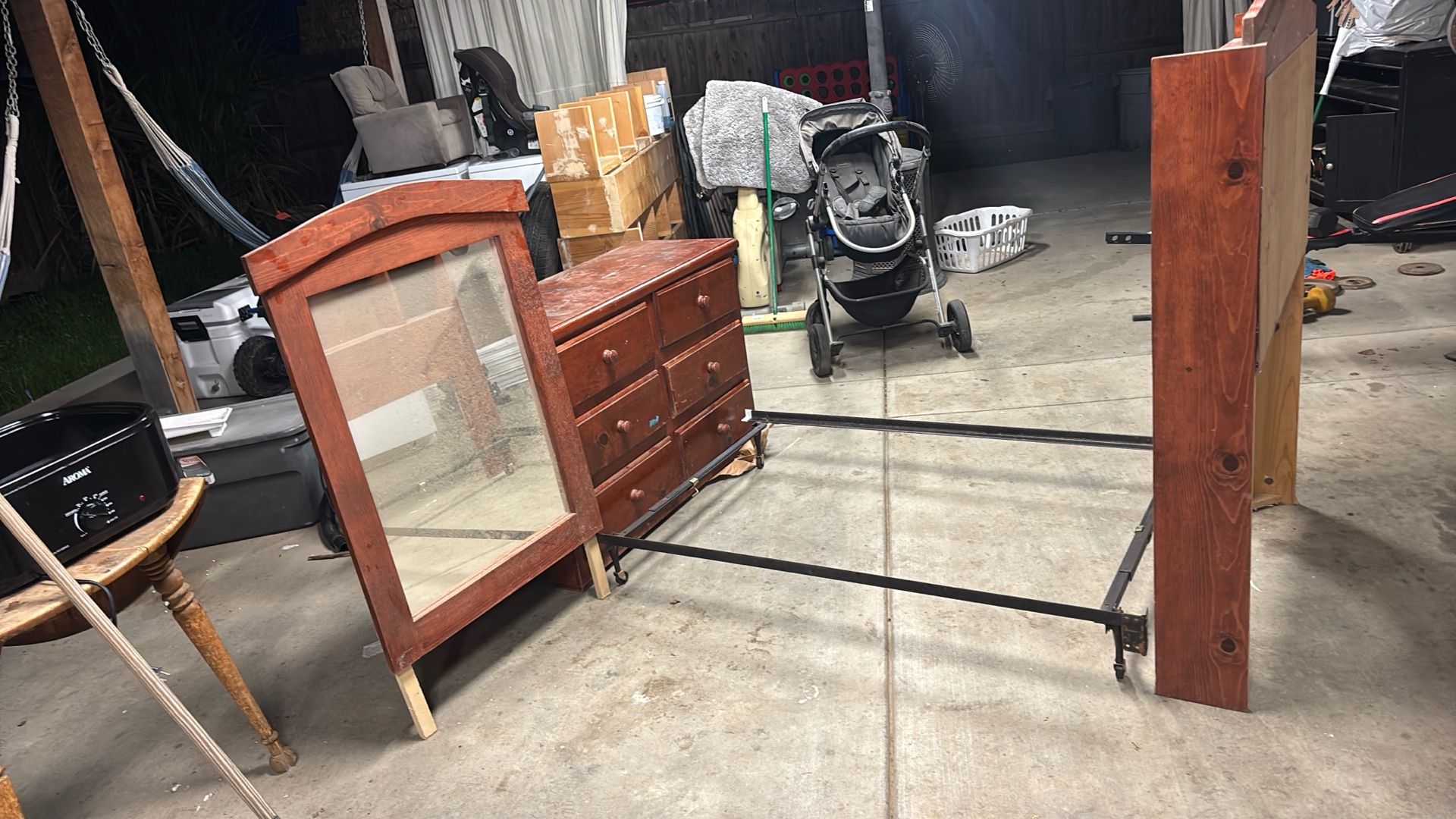 Head Bed Board Drawers Mirror Frame 