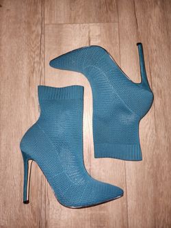 sock Style Teal Booties 