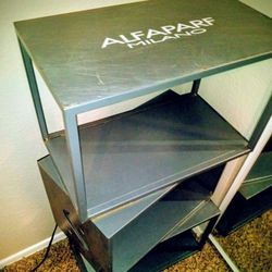 Alfaparf Milano metal storage shelving display