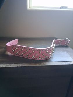 Pink Spiked Collar for dogs Medium