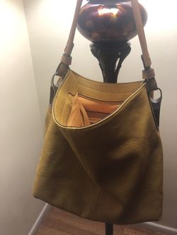 Yellow Leather Designer Purse