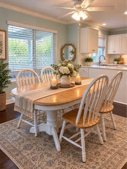Beautiful Farmhouse Dining Table & 4 Chairs – Solid & Charming