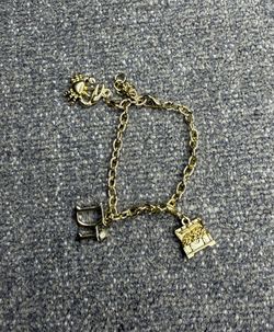 Diamonds International Gold Tone Charm Bracelet 7” DCL Cruise Souvenir