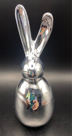 Silver Chrome Color Super Shiny Bunny Home Decor