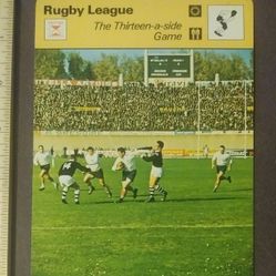 1978 Sportscaster Rugby League World Cup Thirteen 13-a-side Game France vs New Zealand Sport Photo Large Oversized Card HTF Collectible Vintage Italy