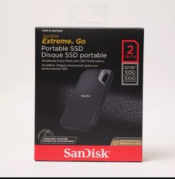 SanDisk NVMe Extreme Go Portable 2TB External SSD  USB 3.2 Gen 2 USB-C