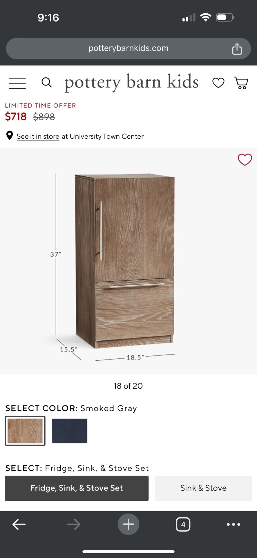 Pottery Barn Charlie Kitchen Fridge