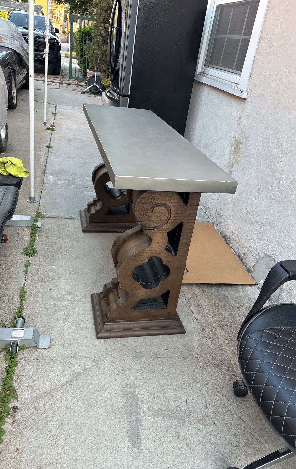 Solid Console Table ( Metal Top )