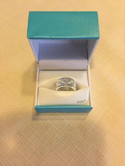 Silver plate size 7 wedding ring