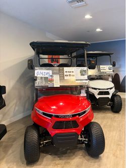 2025 Voyager Patriot 4-Passenger Non-Lifted 72-Volt Lithium Street Legal LSV Golf Cart in Midnight Metallic Gloss Red w/Black Seats w/Red Piping