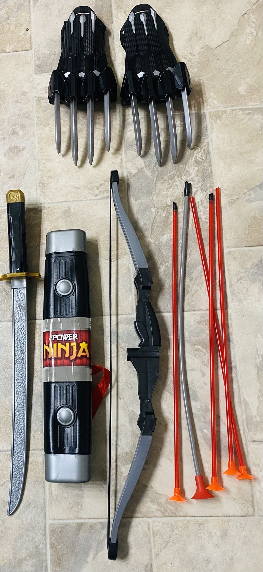 Kids 10 Piece Power Ninja, Archery & Wolverine Toy Set-