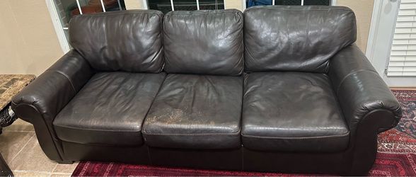 dark brown leather living room set