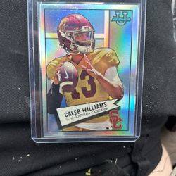 Bowman U Football Card USC Trojans Chicago Bears Caleb Williams Rookie Holofoil Insert Card 