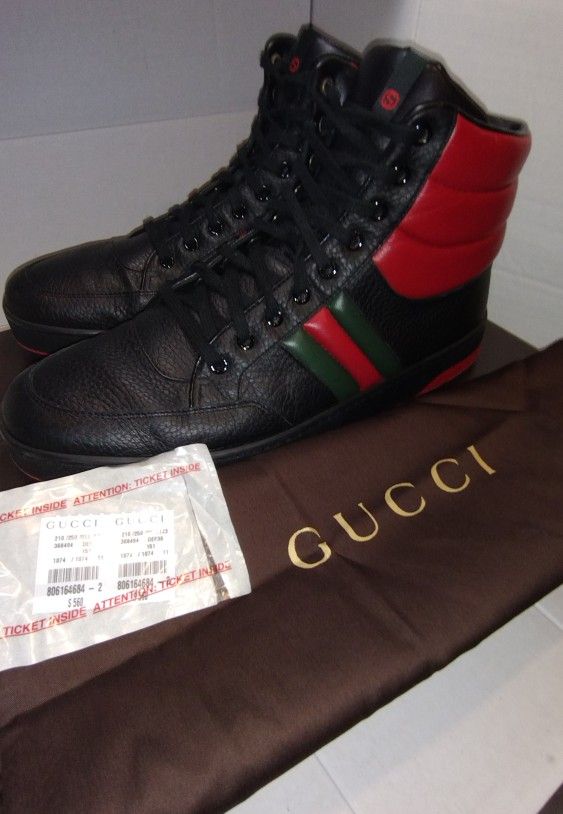 Gucci 'Ronnie' Leather High Top Men's Size 11 US VNDS 