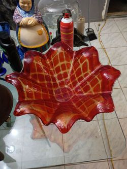 BEAUTIFUL MURANO  Ruffled GLASS BOWL