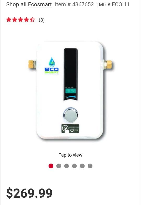 Ecosmart 11800 W Tankless Electric Water Heater
