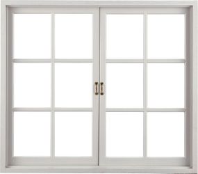 White Double French Window with Brass Handles