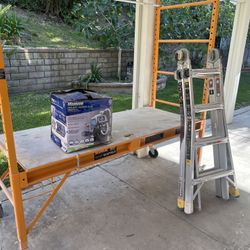 Painting Tools Home Depot Ladder Scaffold Paint Sprayer Tripod Light  Pricing for each  Scaffold light $45  Orange scaffold $250  Paint Sprayer $300  