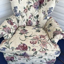 Living Room Floral Swivel Rocking Chair ( Like New )