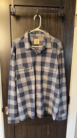 Red Head Blue and Gray Plaid Flannel Shirt Size XL 0318