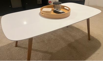 Mid-Century Modern White Coffee Table